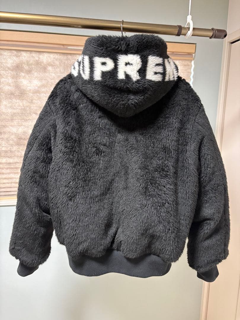 supreme Faux Fur Reversible MA-1 ブラックL