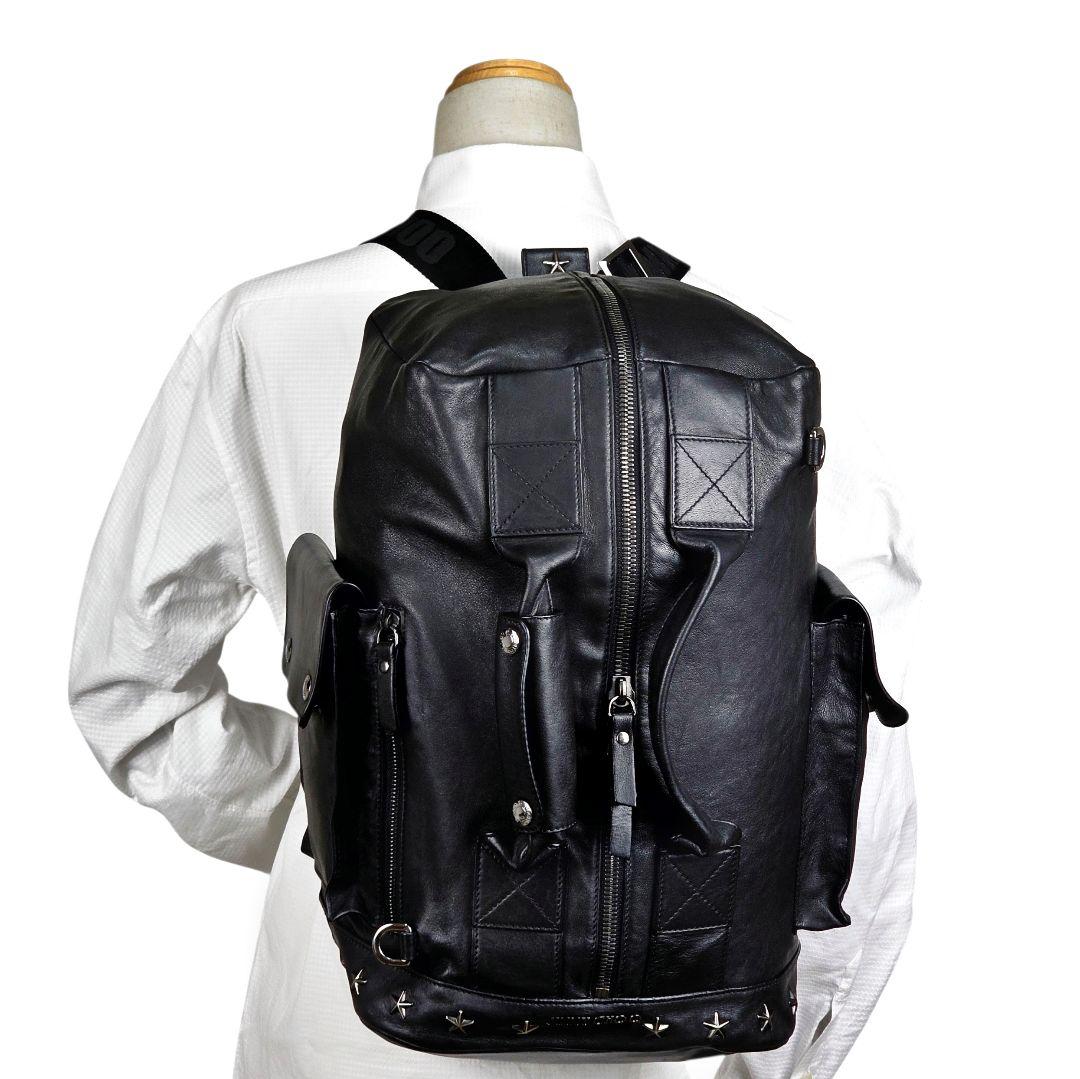 美品 ジミーチュウ アーロ リュックサック ボストンバッグ 3WAY ブラック