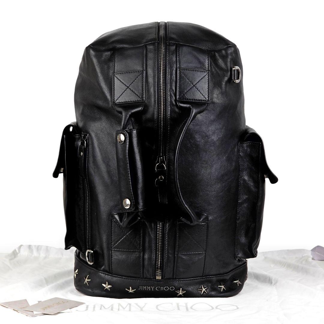 美品 ジミーチュウ アーロ リュックサック ボストンバッグ 3WAY ブラック
