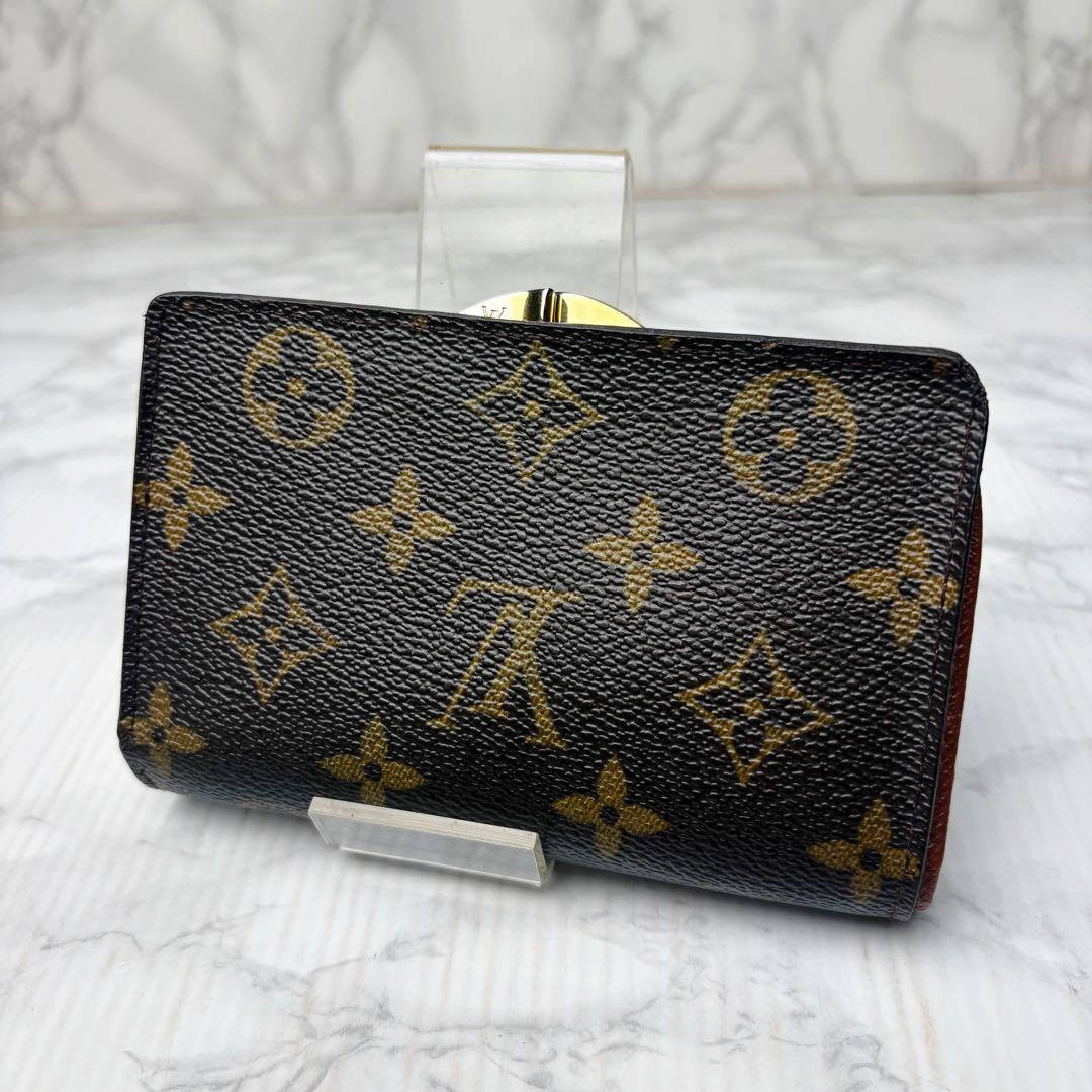 08 極上美品 Louis Vuitton 二つ折り財布 がま口 モノグラム e