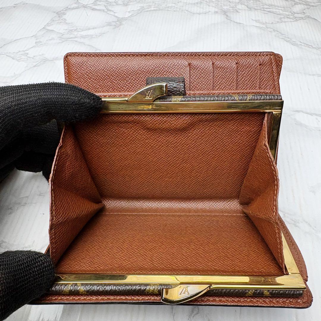 08 極上美品 Louis Vuitton 二つ折り財布 がま口 モノグラム e