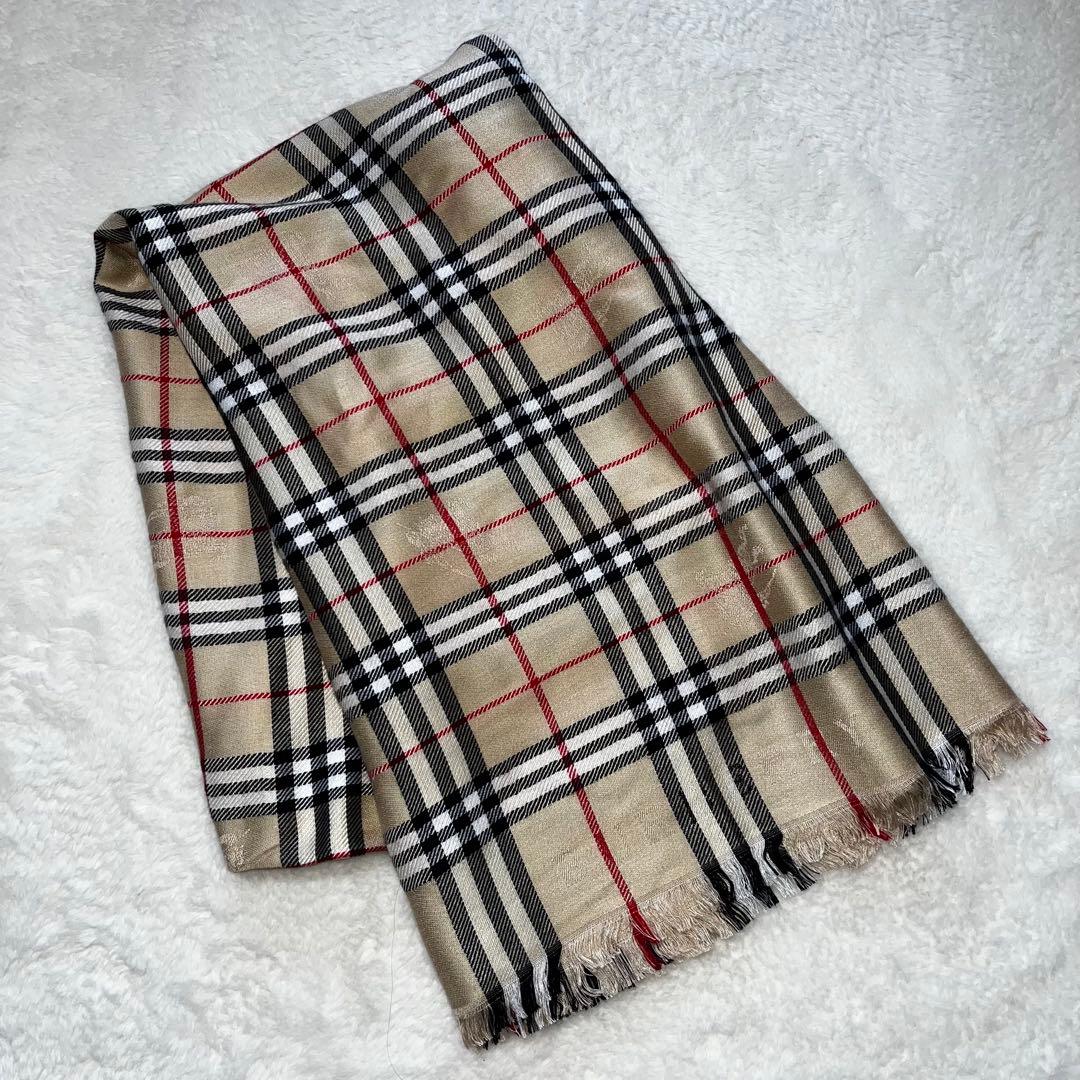 美品　バーバリーロンドン カシミヤ　ノバチェック　大判　ストール　マフラー
