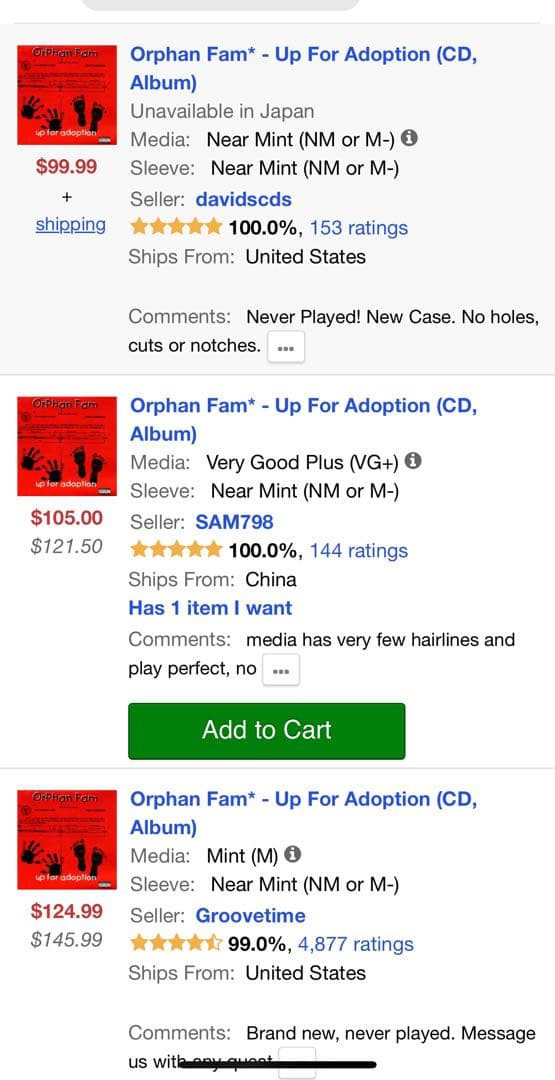 洋楽 Orphan Family / Up For Adoption