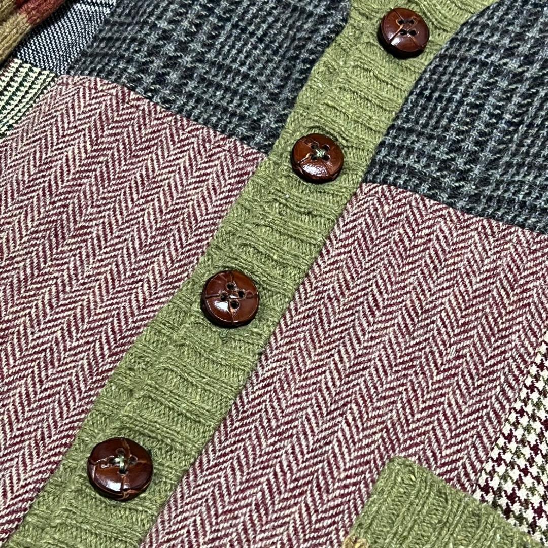 希少✨D&G ドルチェ&ガッバーナ パッチワーク くるみボタン カーディガン