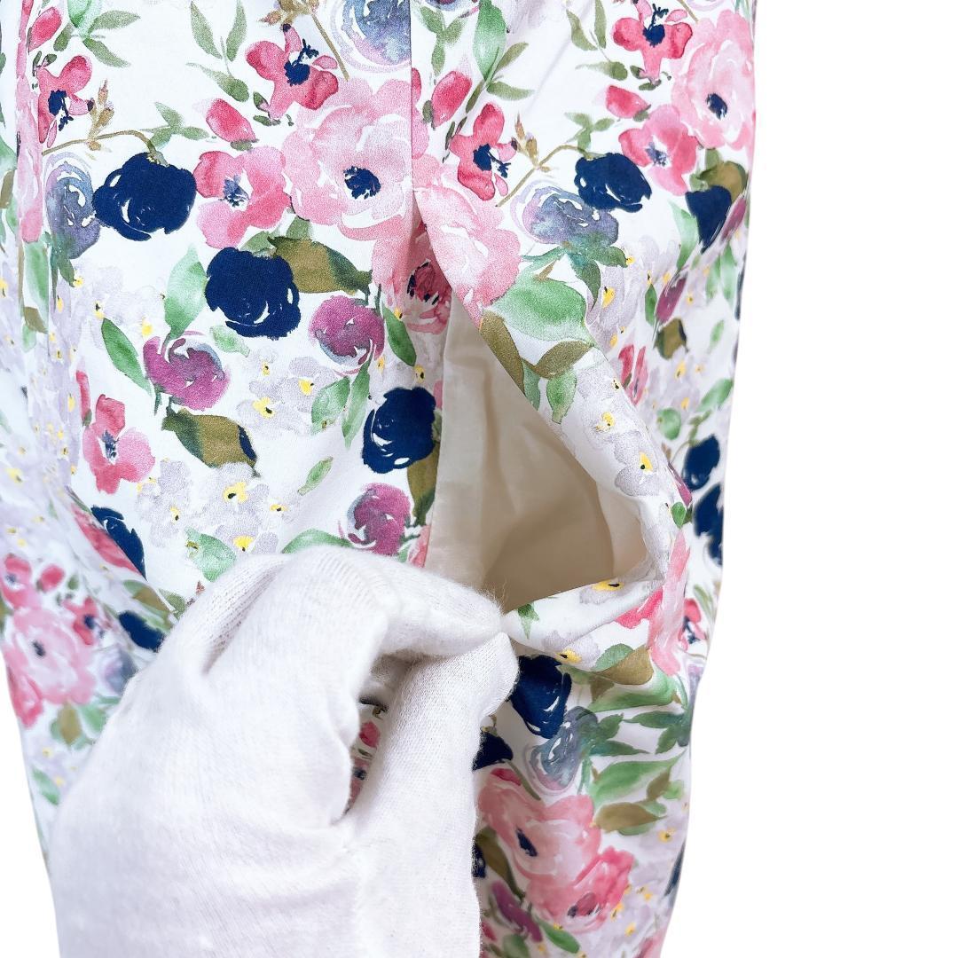 【美品】TOCCA フレンチスリーブ フレアワンピース Aライン 6 花柄