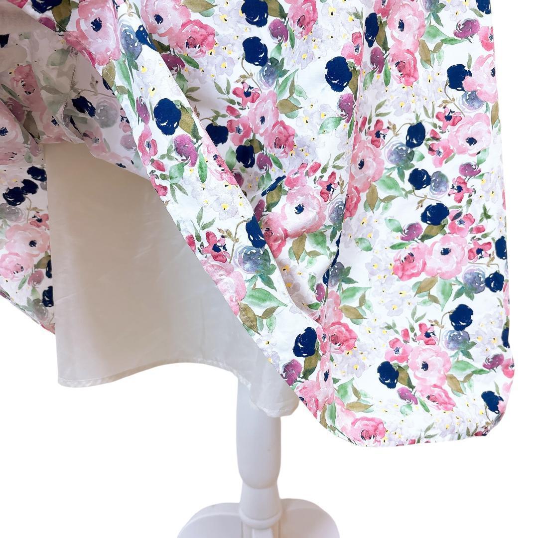 【美品】TOCCA フレンチスリーブ フレアワンピース Aライン 6 花柄