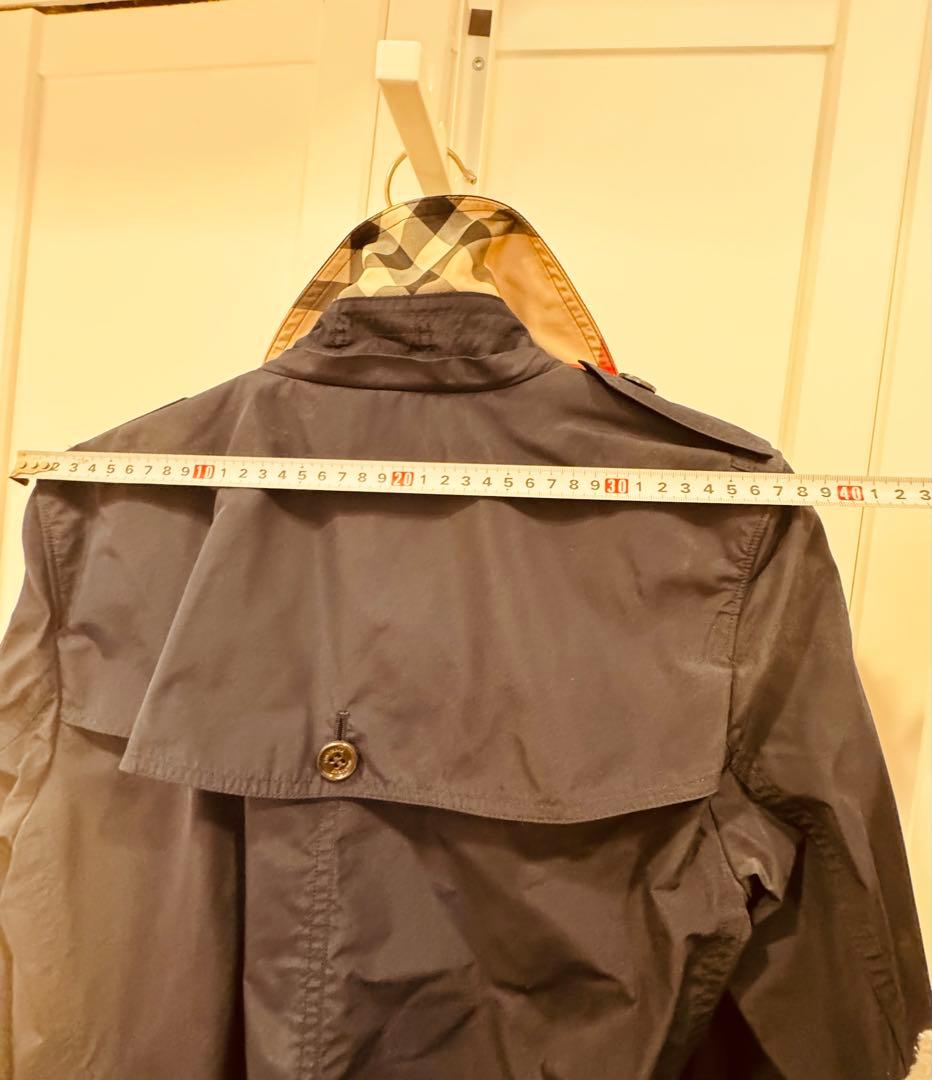 Burberryバーバリー紺ネイビートレンチコートレインコートポーチ付