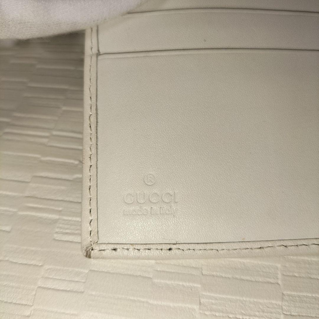 GUCCI 二つ折り財布 ホワイト/ミントグリーン　GGキャンバス