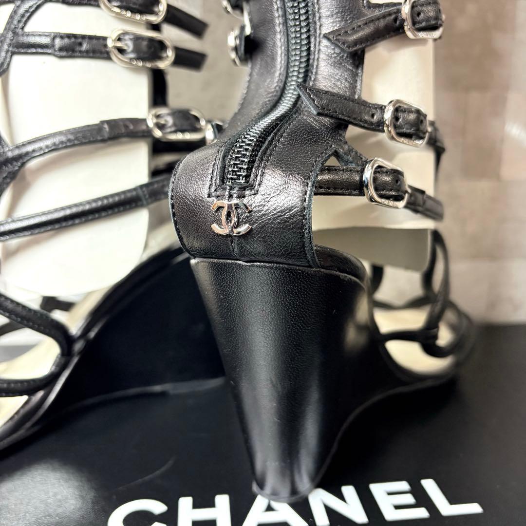 CHANEL シャネル　グラディエイター　ブーツ　サンダル　ココマーク　レザー