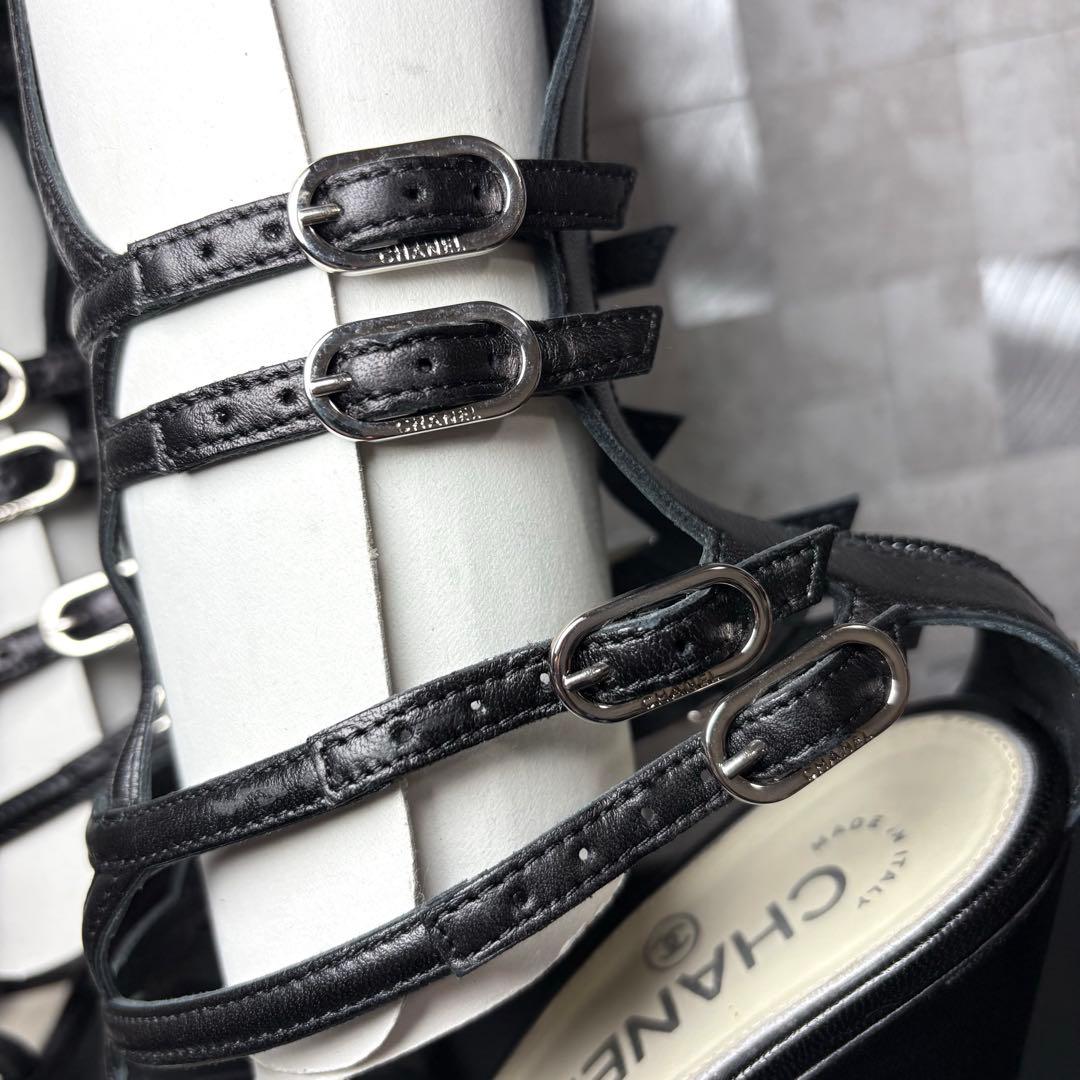 CHANEL シャネル　グラディエイター　ブーツ　サンダル　ココマーク　レザー