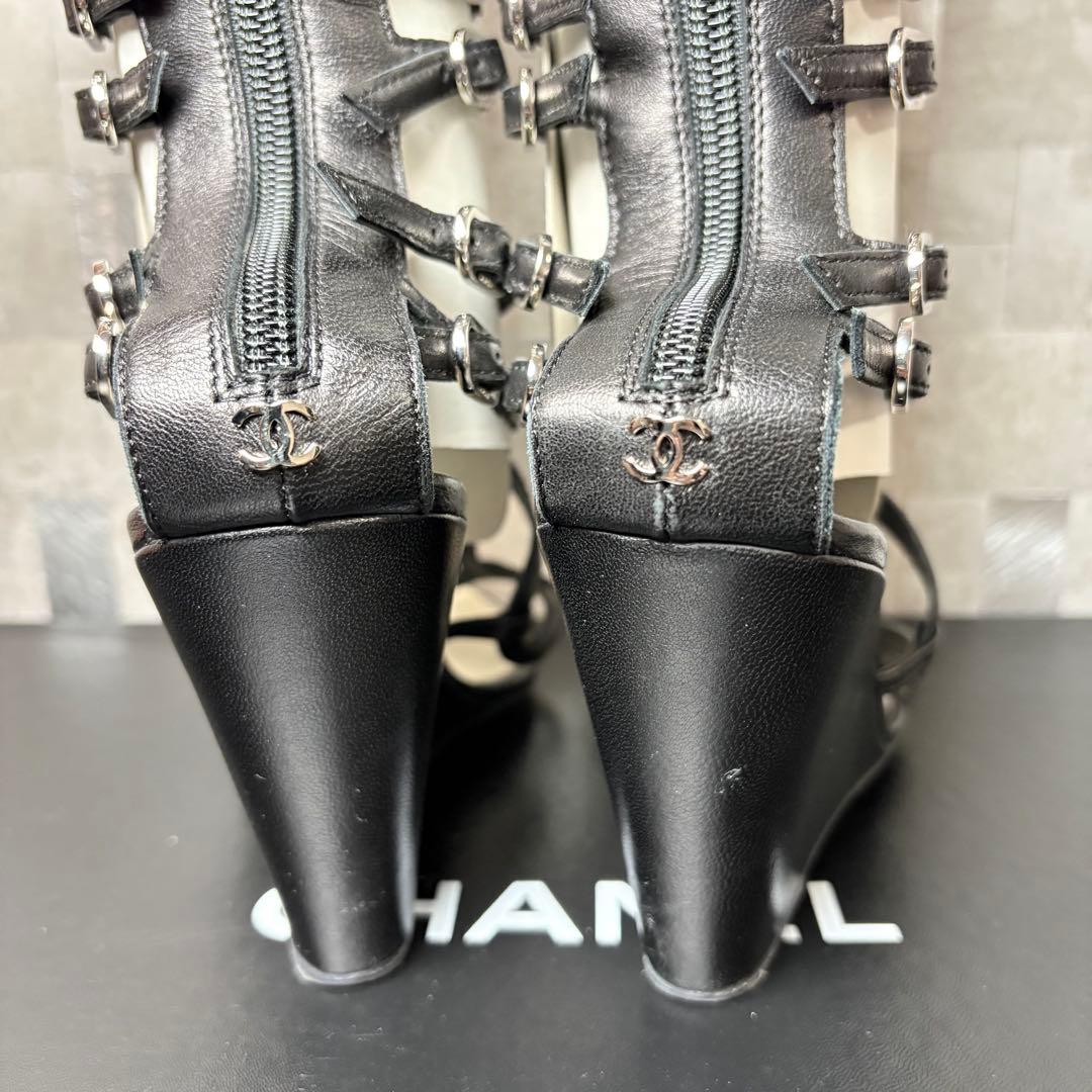 CHANEL シャネル　グラディエイター　ブーツ　サンダル　ココマーク　レザー