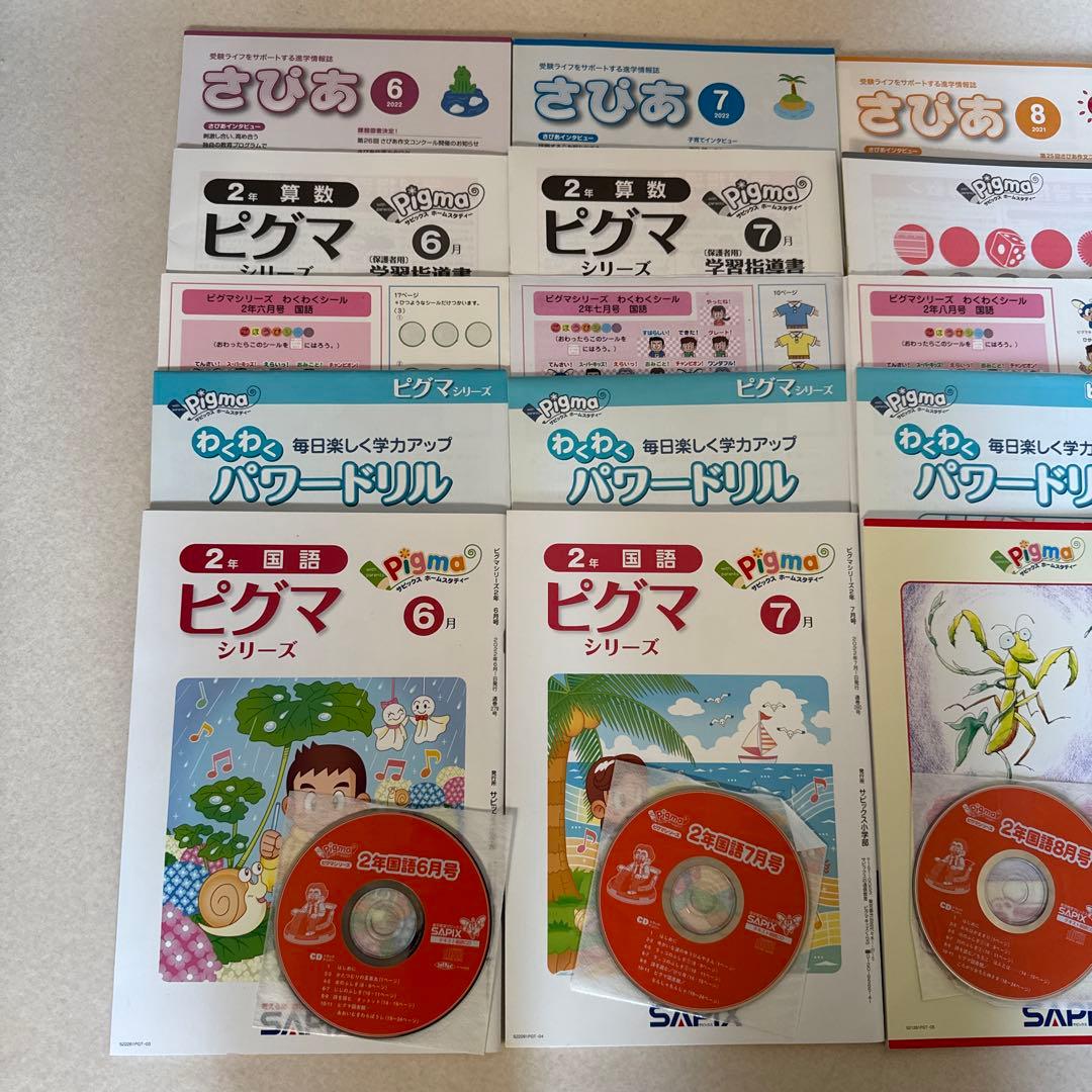 サピックスの通信教育　ピグマキッズクラブ 2年生　6.7.8.9.10月