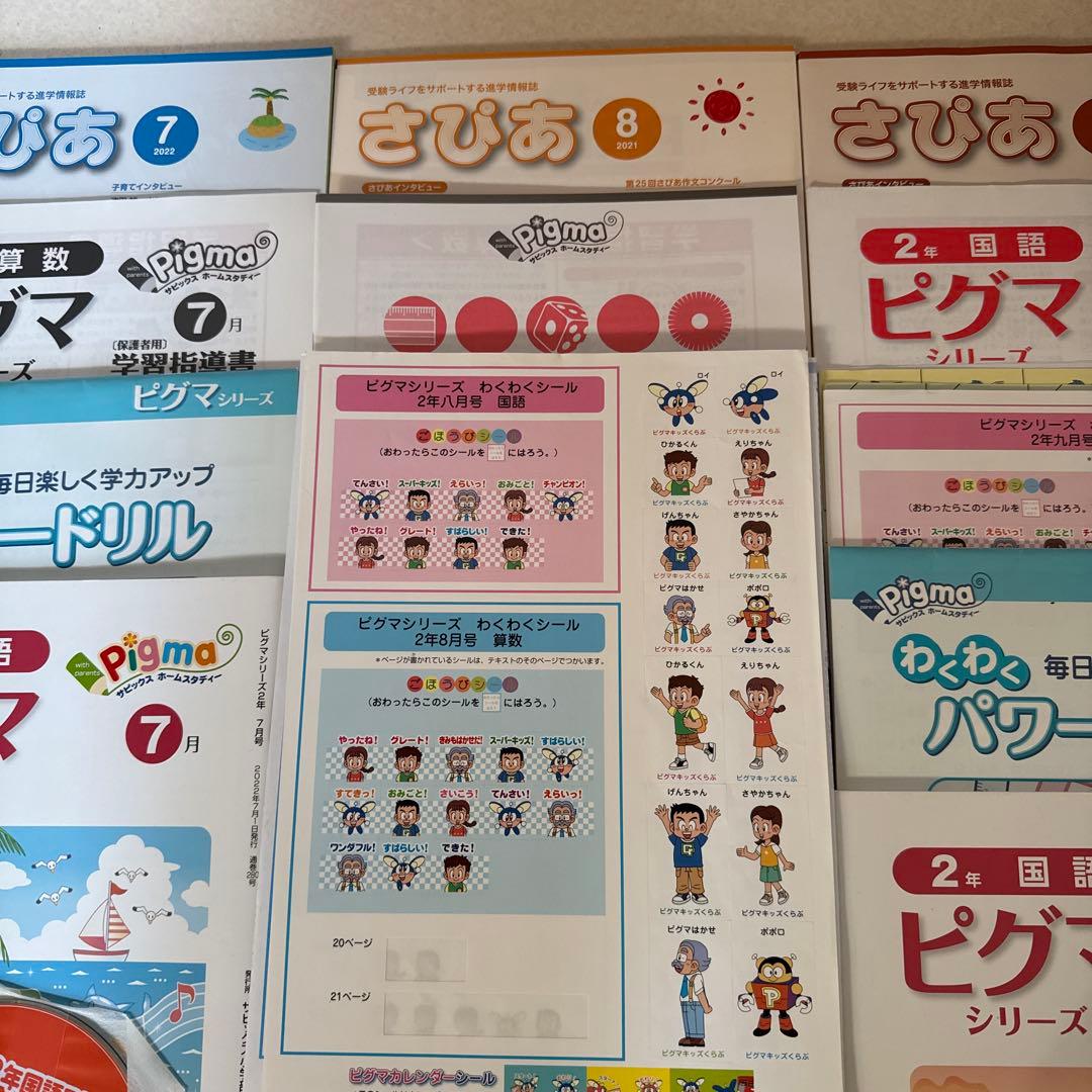 サピックスの通信教育　ピグマキッズクラブ 2年生　6.7.8.9.10月