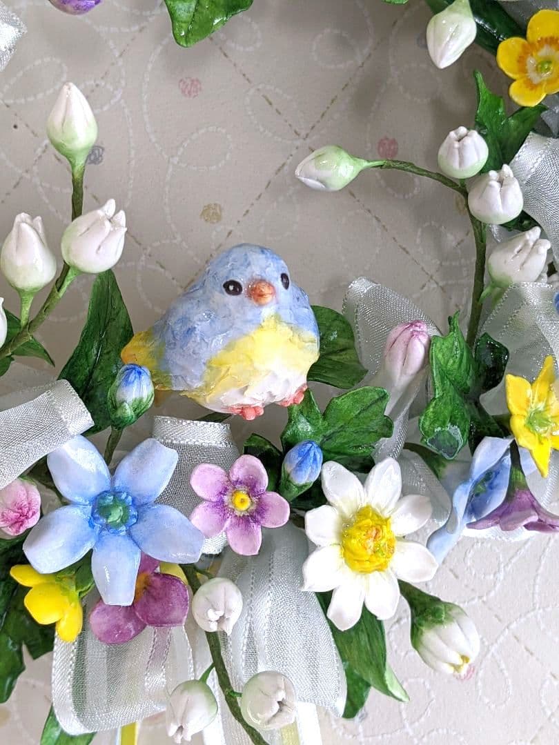 【ひろりん】クレイフラワー♡リース♡ハンドメイド