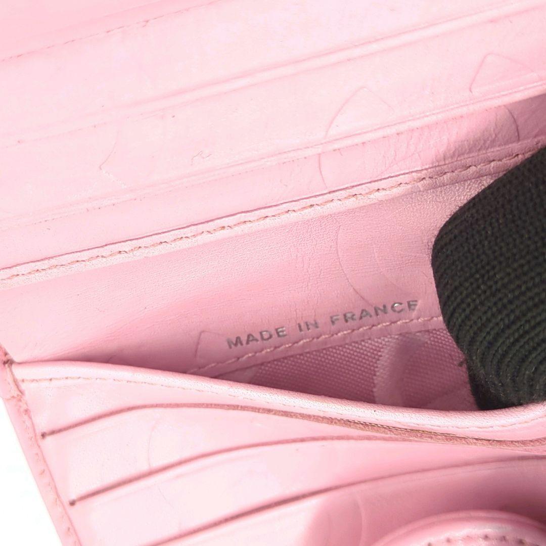 CHANEL　シャネル　キルティング　カンボンライン　ピンク　折り財布