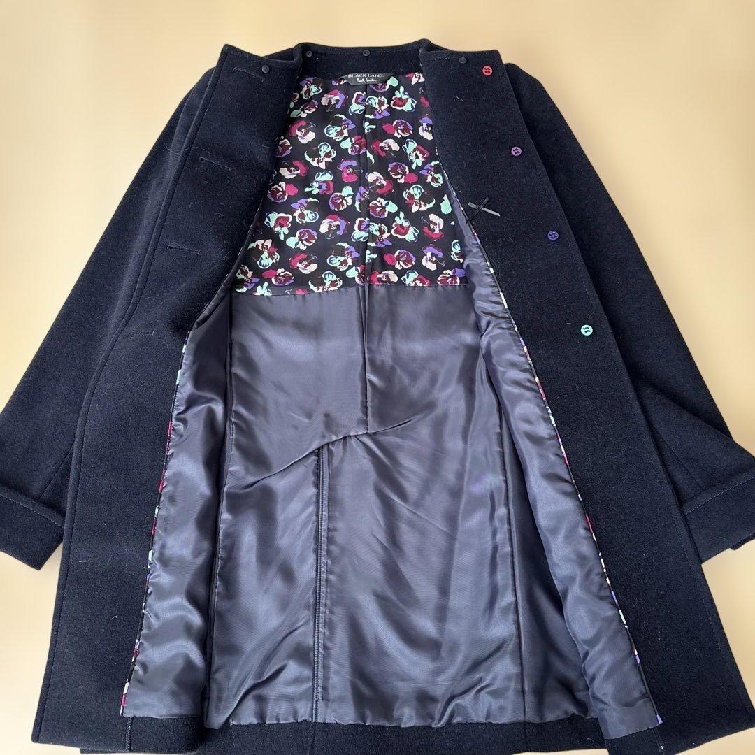 【極美品】ポールスミス　ブラックレーベル　コート　花柄　ネイビー　2way