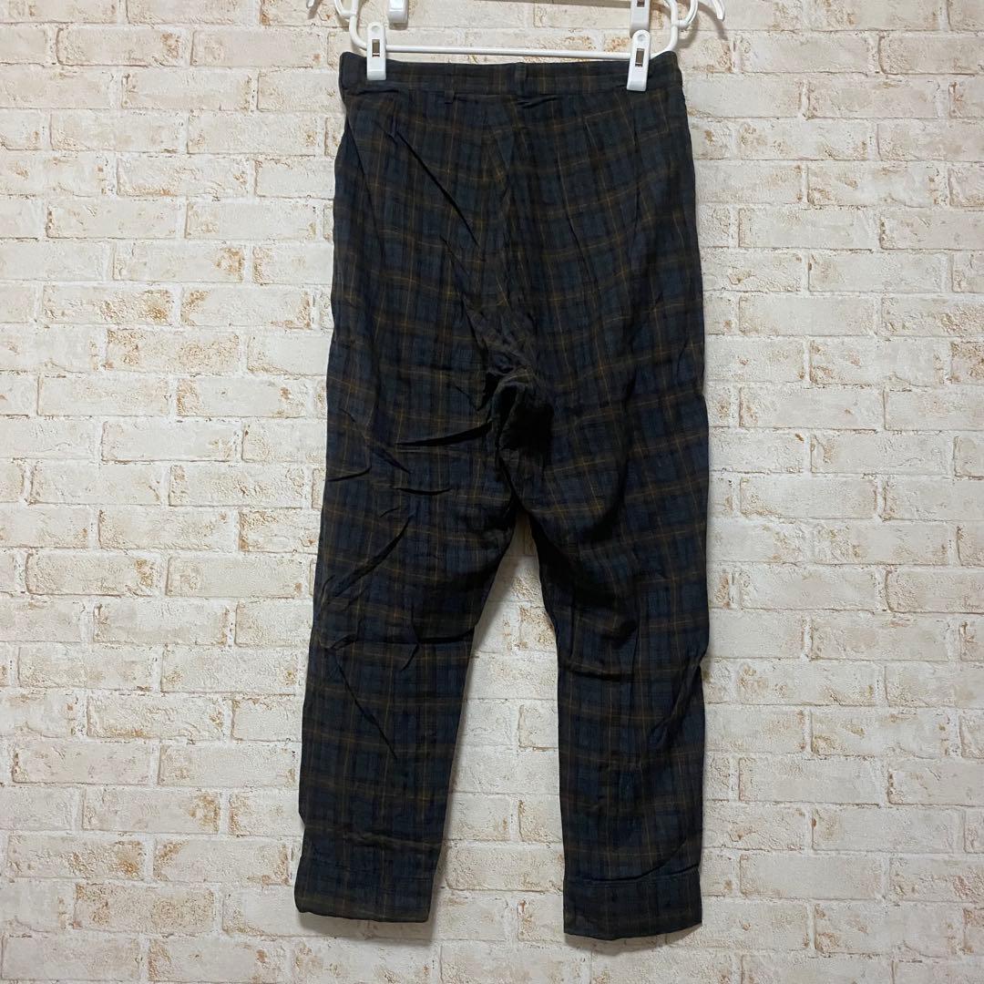 MADARANINGEN 京 ボタンフライ タータンチェック サルエルパンツ