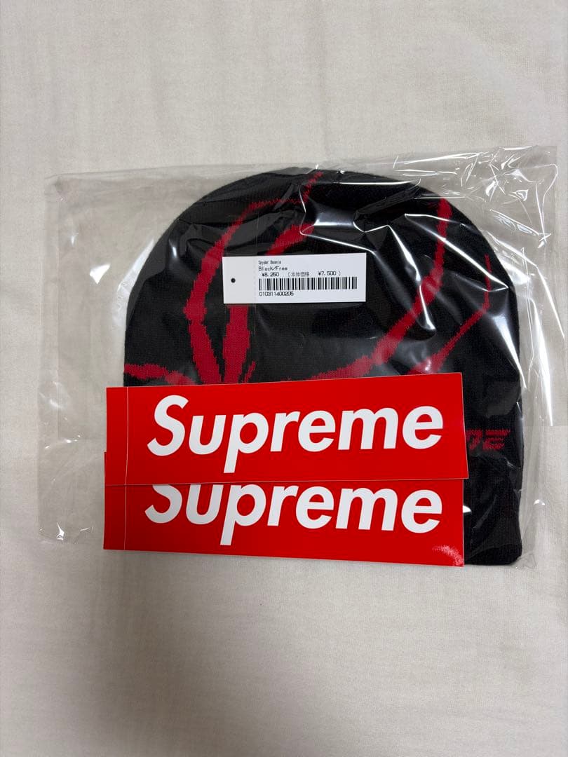 帽子 Supreme24 F/W spider beanie Black