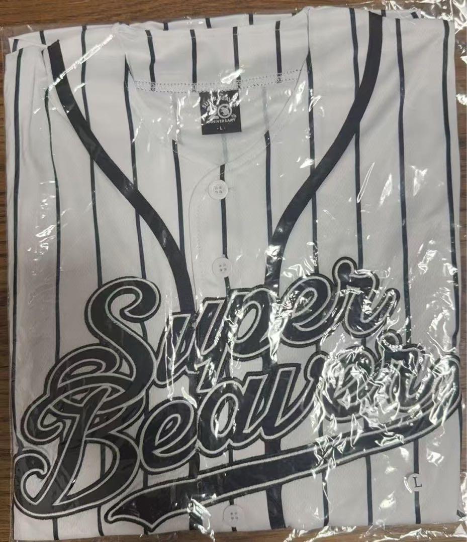SUPER BEAVER 20周年ベースボールシャツ ストライプ 白　L