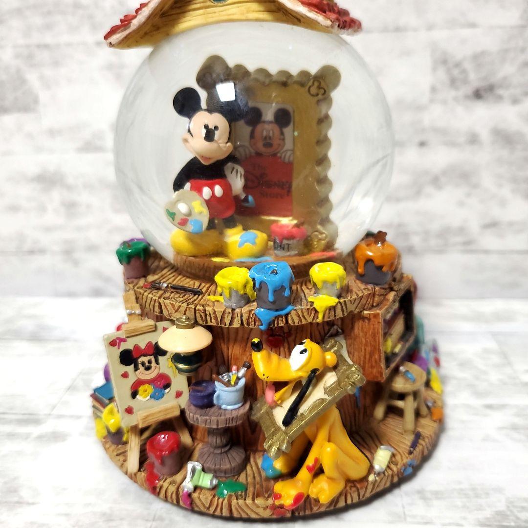 Disney ミッキー＆プルート スノードーム アトリエ　オルゴール付き