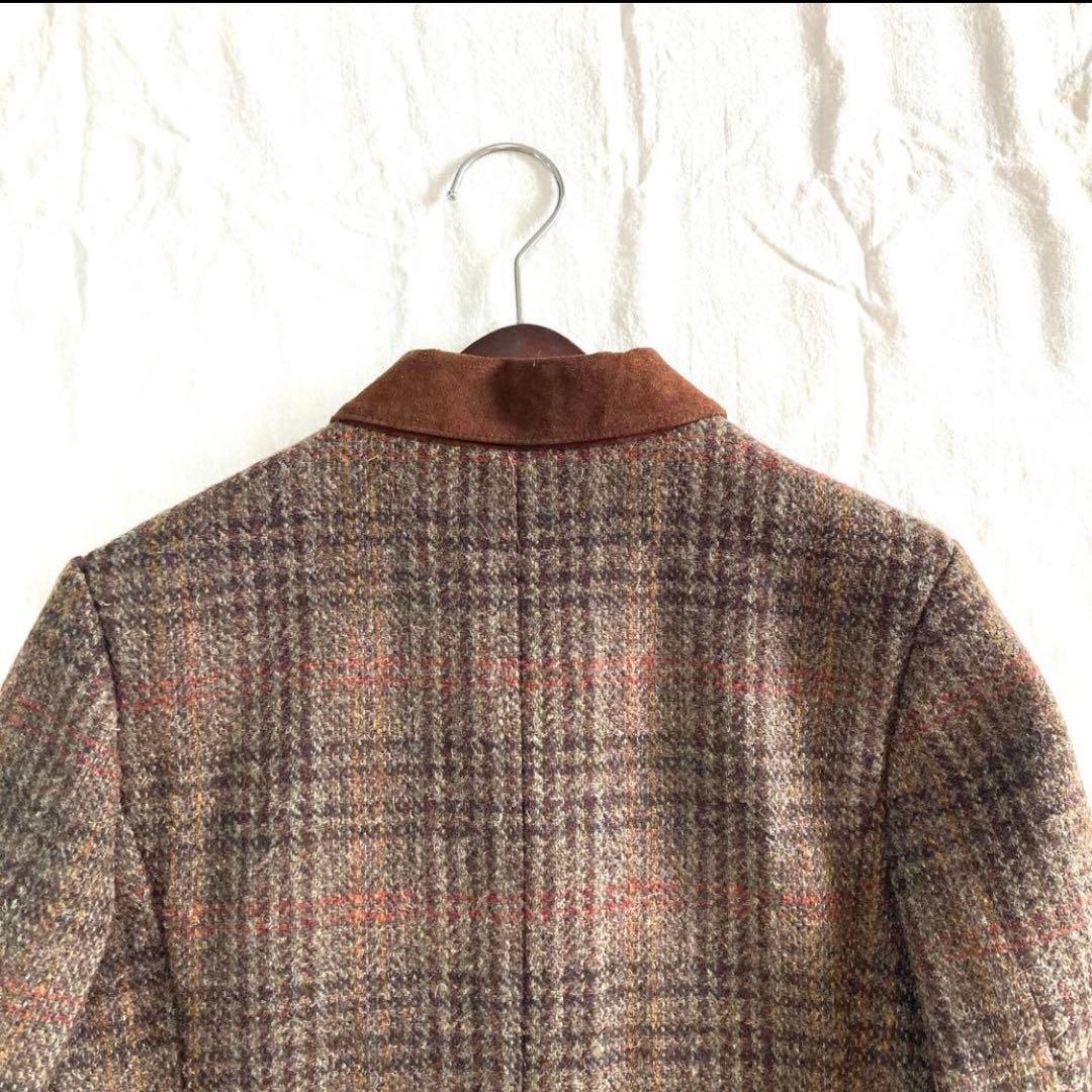 美品★fig london ハリスツイード チェックウールジャケット