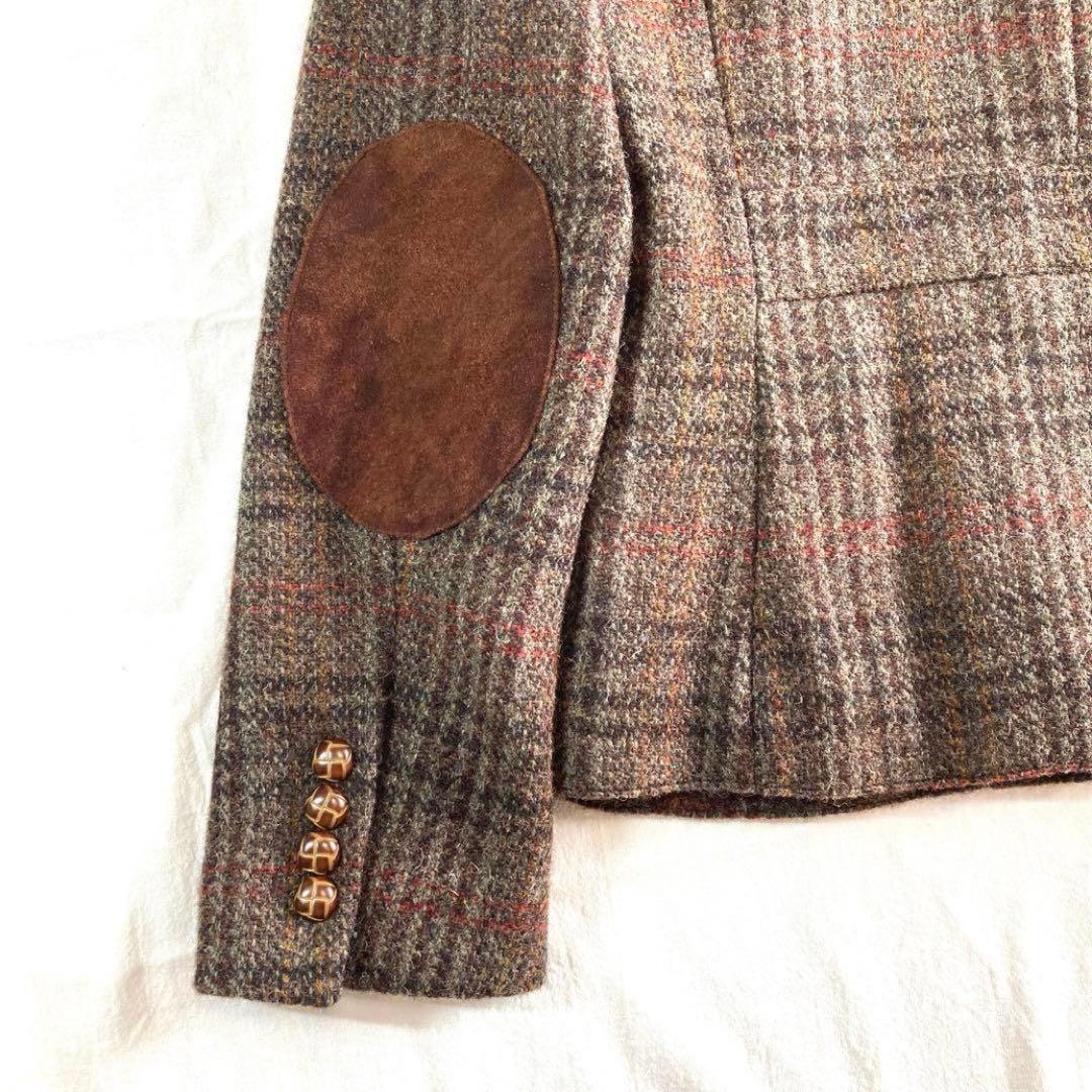 美品★fig london ハリスツイード チェックウールジャケット
