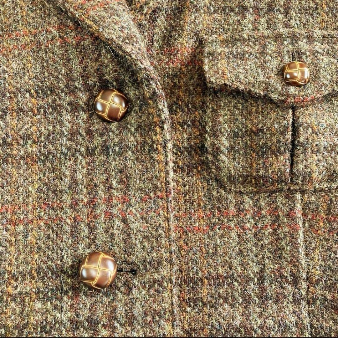美品★fig london ハリスツイード チェックウールジャケット