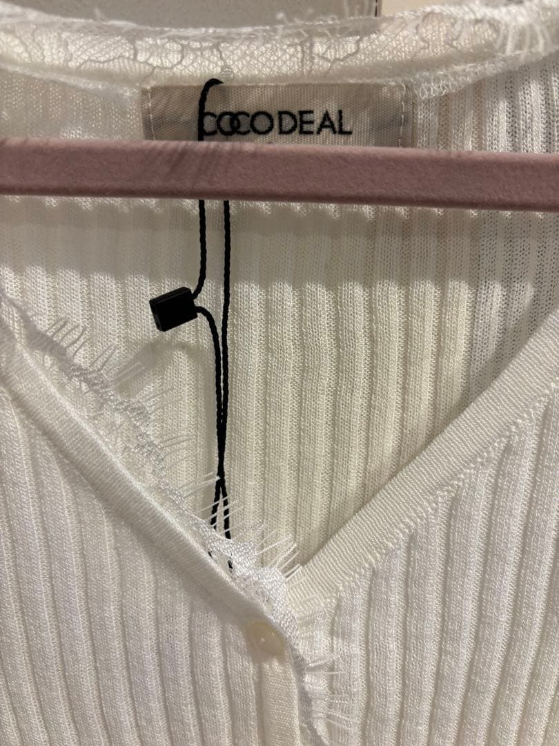 タグ付き新品未使用！ COCODEAL シアーリブレースカーディガン