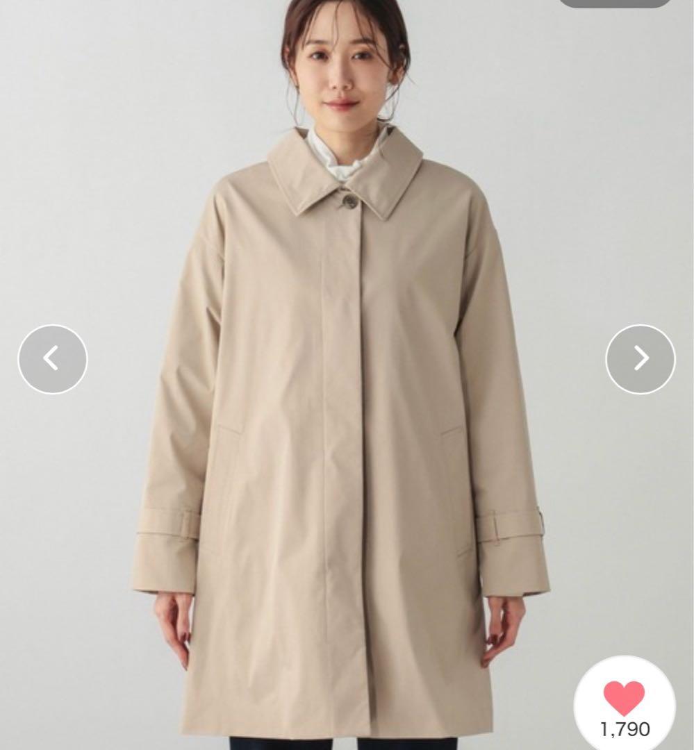 GLOBAL WORK 防風ステンカラーミドルコート　Mサイズ　ベージュ