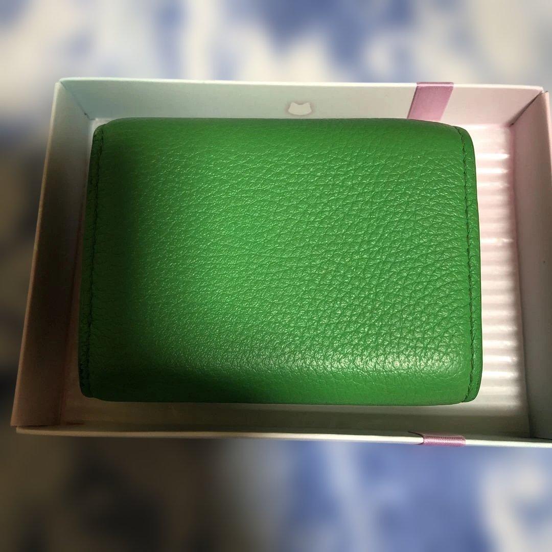 ラ*ム様 BOTTEGA VENETA 三つ折りミニ財布　グリーン　ユニセックス