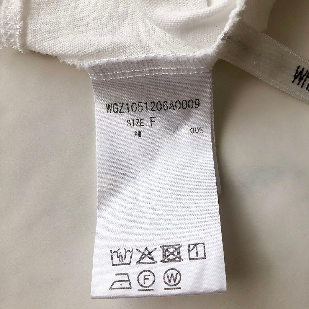 Whim Gazette リラックスロゴTシャツ オーバーサイズ ホワイト
