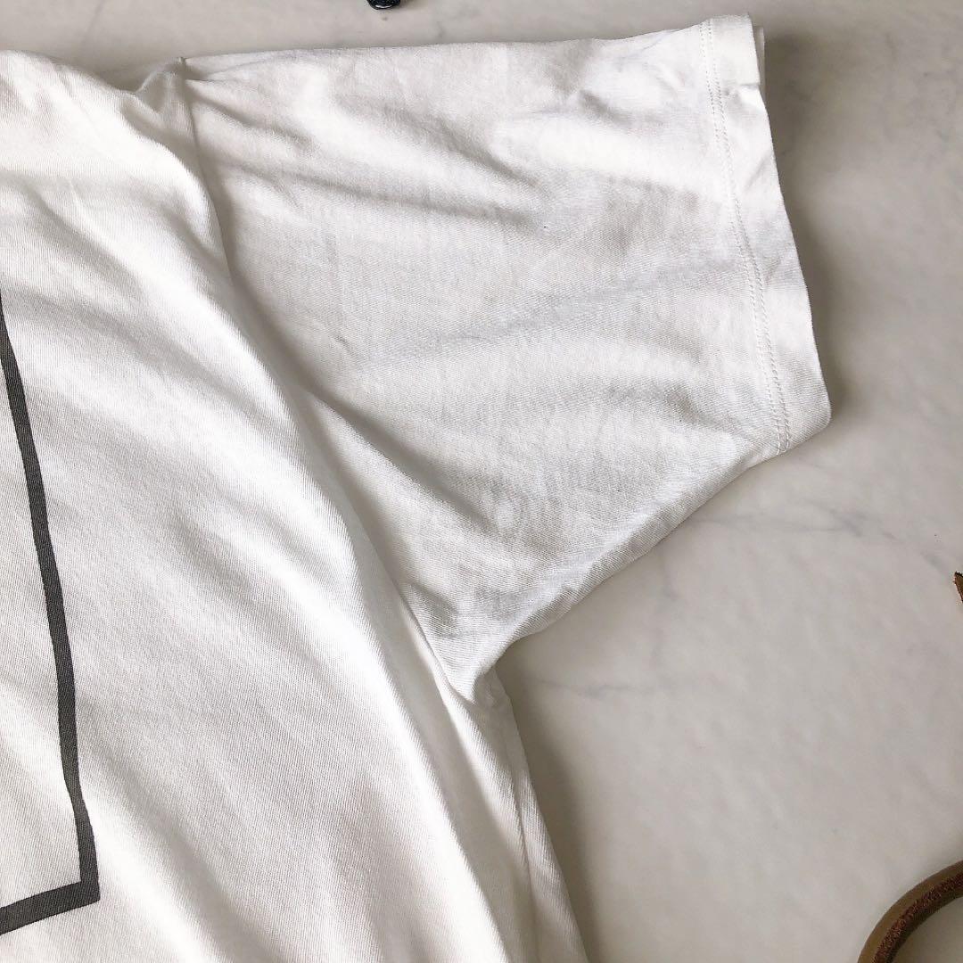 Whim Gazette リラックスロゴTシャツ オーバーサイズ ホワイト