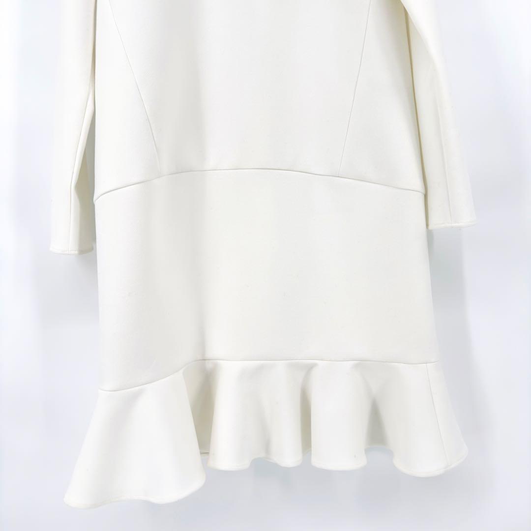 YOKO CHAN ヨーコチャン ロングスリーブラッフルヘムパールドレス 36