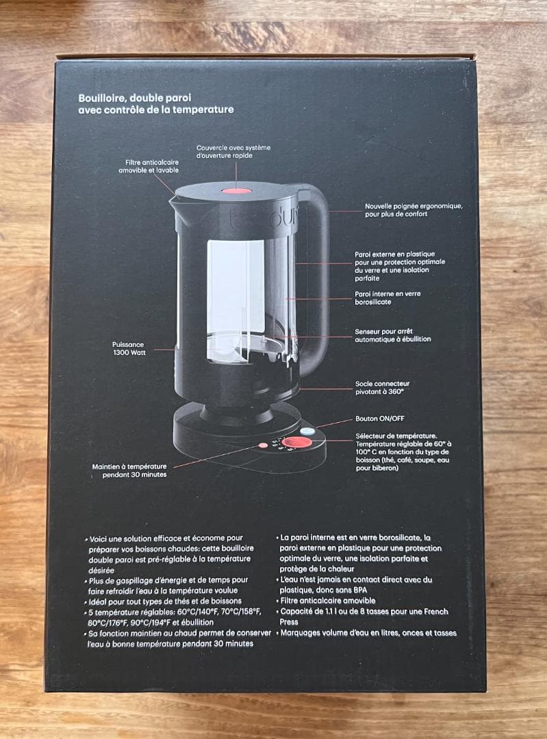b*q様 BODUM ボダム BISTRO ビストロ 電気ケトル 1.1L ダブ