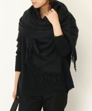 Deuxieme Classe　*BEGG＆CO カシミヤストール 黒　大判