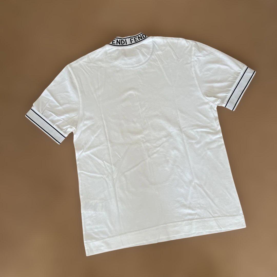 にゃん〆FENDI メンズTシャツ　モックネック　S ホワイト
