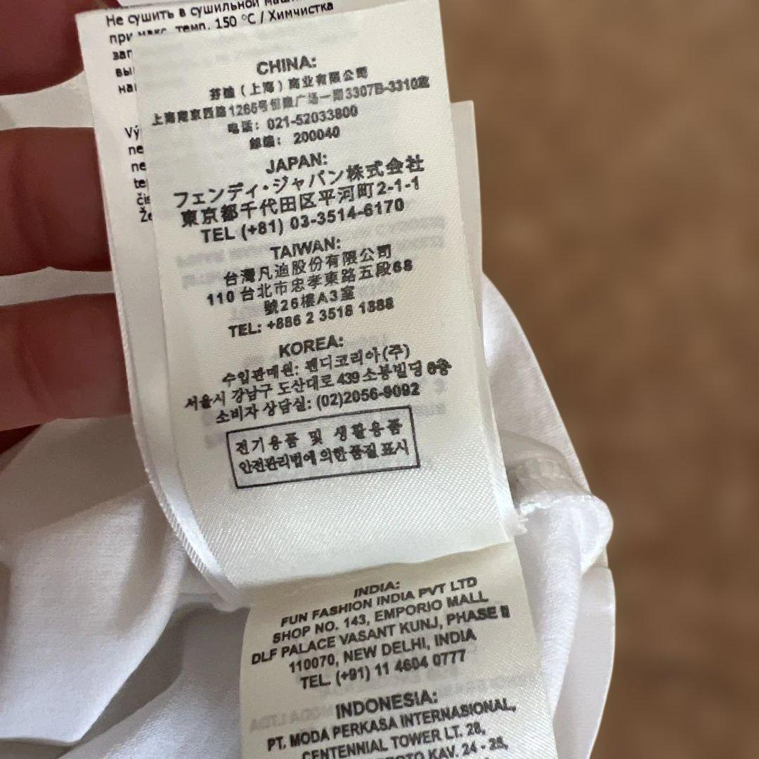にゃん〆FENDI メンズTシャツ　モックネック　S ホワイト