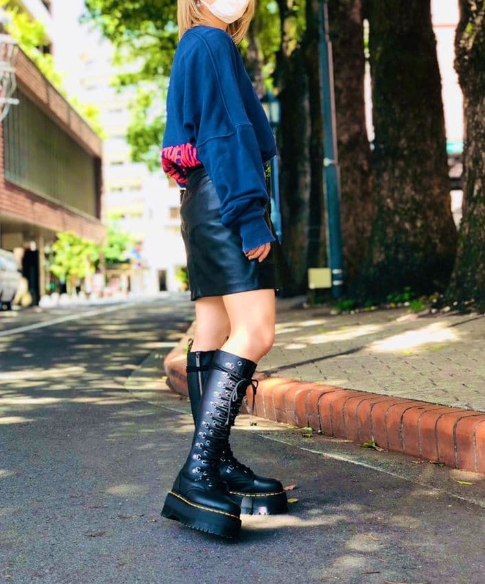 【激レア】Dr.Martens 1B60MAX UK6 黒 厚底 20ホール丈