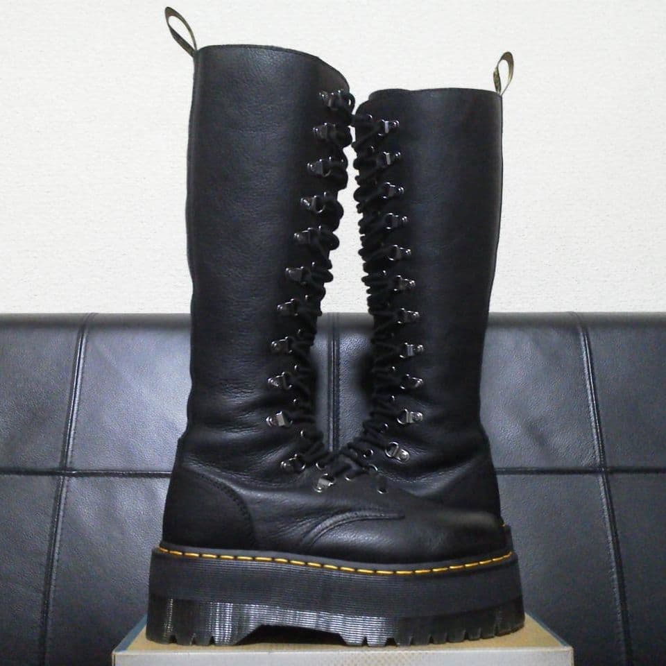 【激レア】Dr.Martens 1B60MAX UK6 黒 厚底 20ホール丈