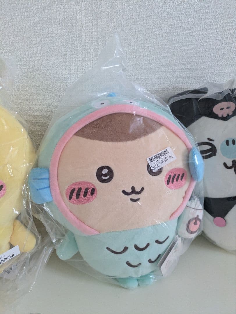 ちいかわ×サンリオキャラクターズBIGぬいぐるみ5種コンプリート+レジカゴバッグ