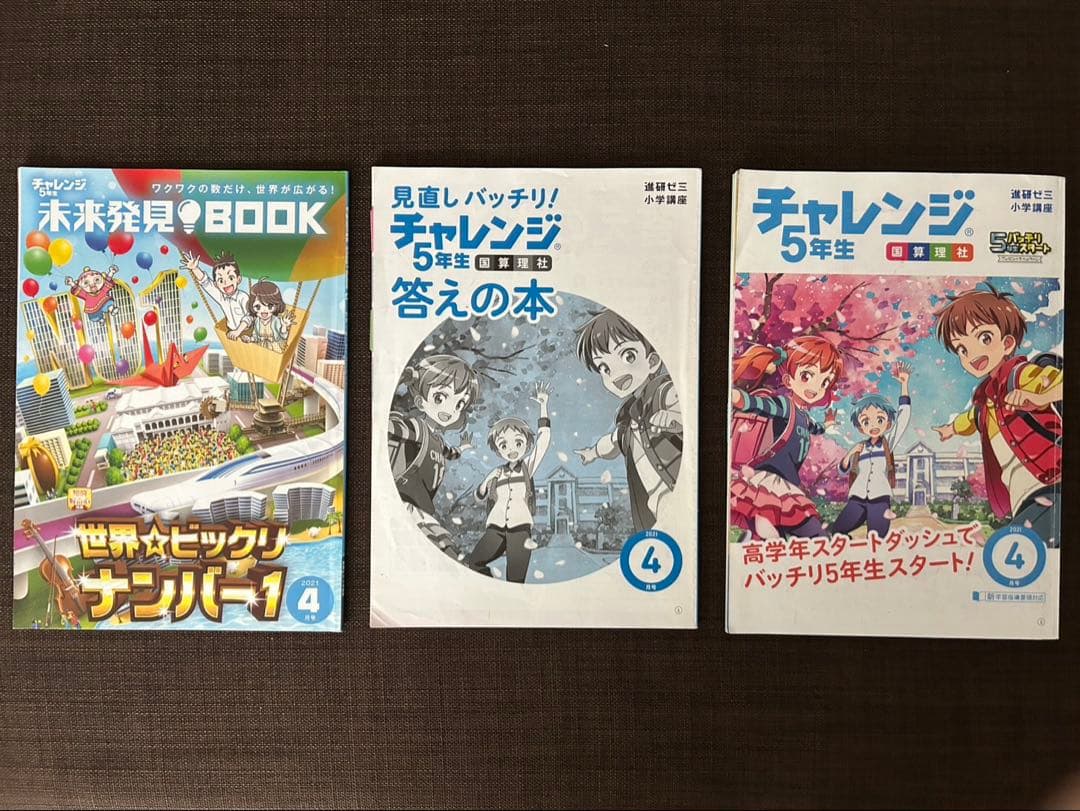 進研ゼミ小学講座　チャレンジ5年生　1年分　4月〜3月号　未記入　まとめ売り
