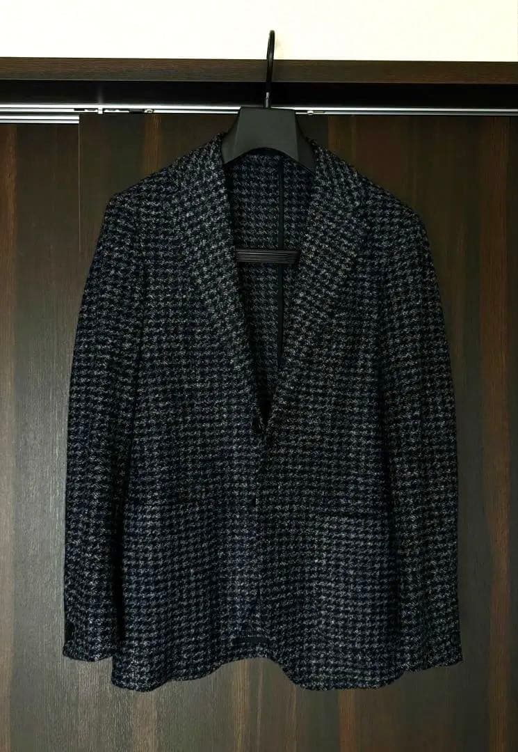 [BEAMS F ハウンドトゥース柄 EASY ジャケット 44] 日本製