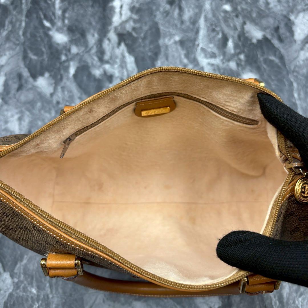 ✨美品✨GUCCI GG ボストンバッグ ハンド ブラウン レザー ロゴ 金具
