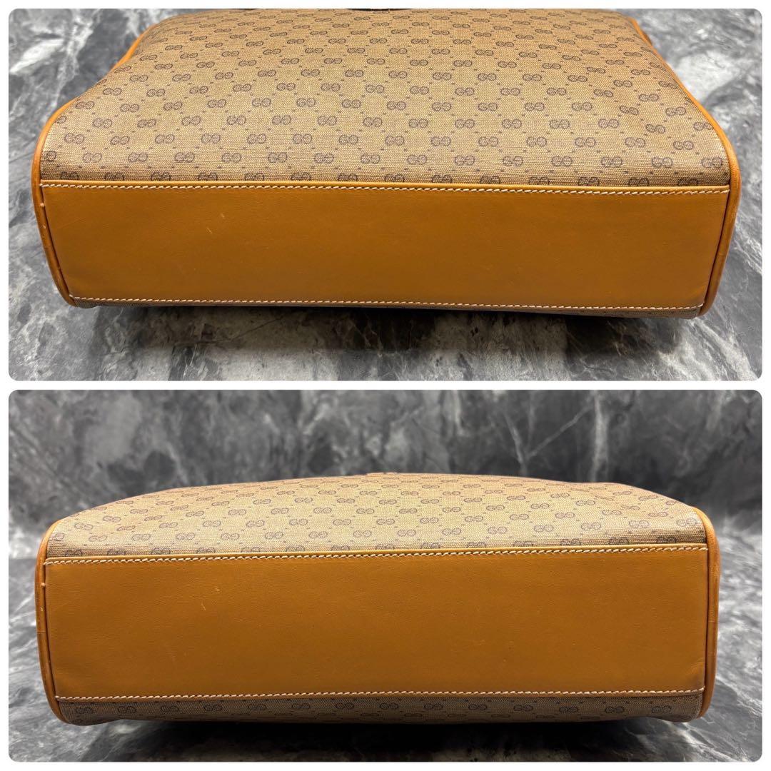 ✨美品✨GUCCI GG ボストンバッグ ハンド ブラウン レザー ロゴ 金具