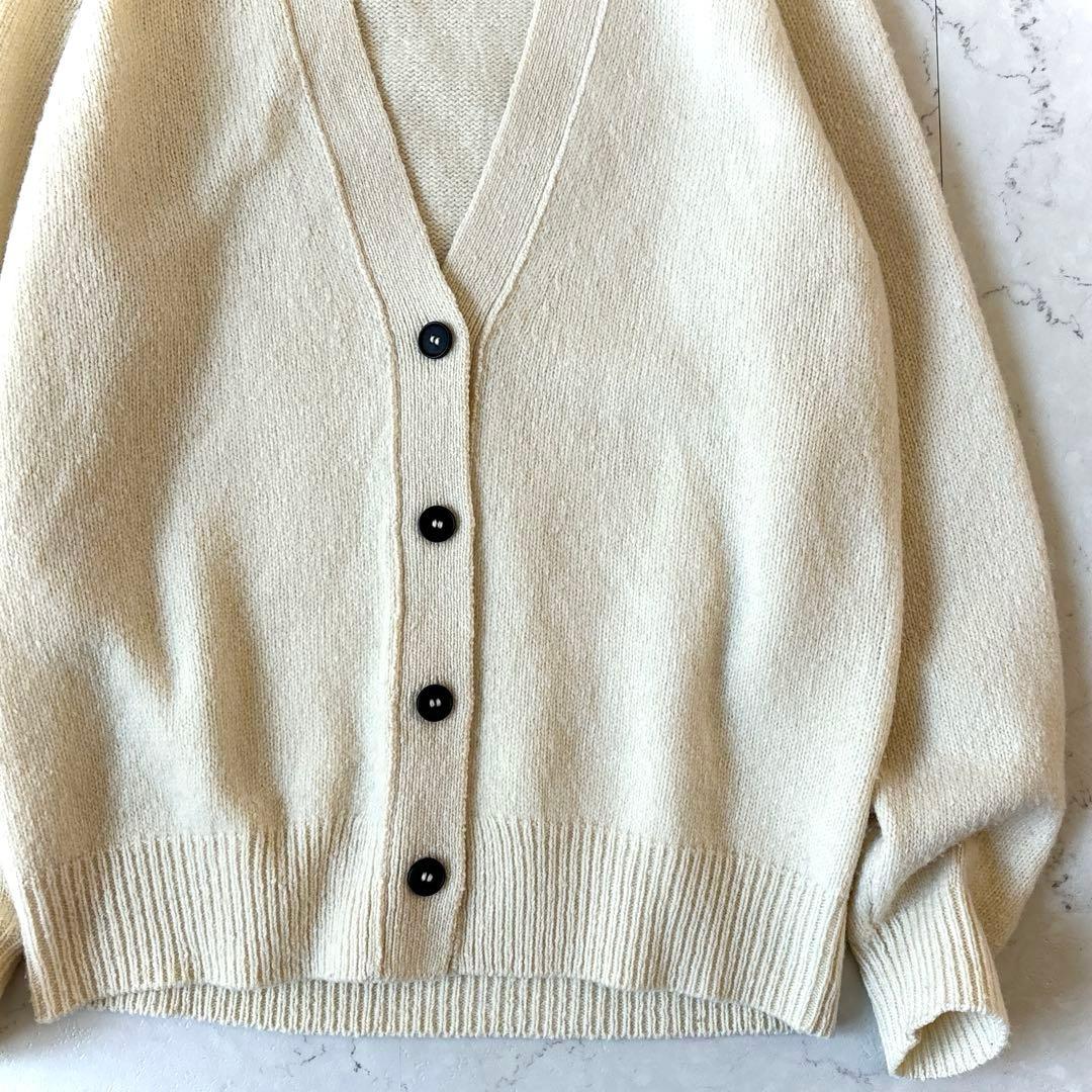 美品 Yleve イレーヴ ウール ニット カーディガン アイボリー オフ白