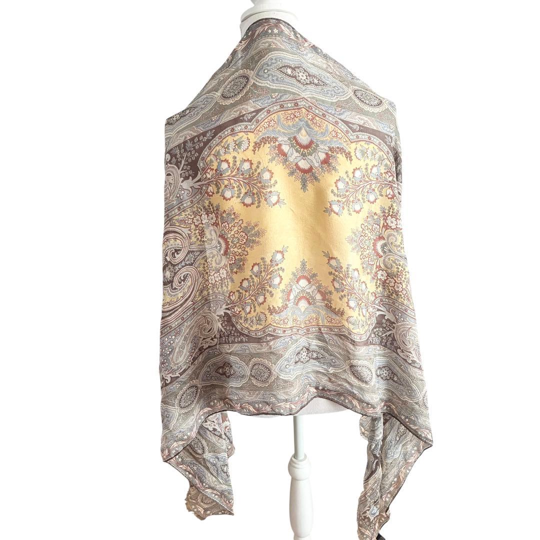 美品 ETRO エトロ シルク ストール ショール 大判 ペイズリー イタリア製