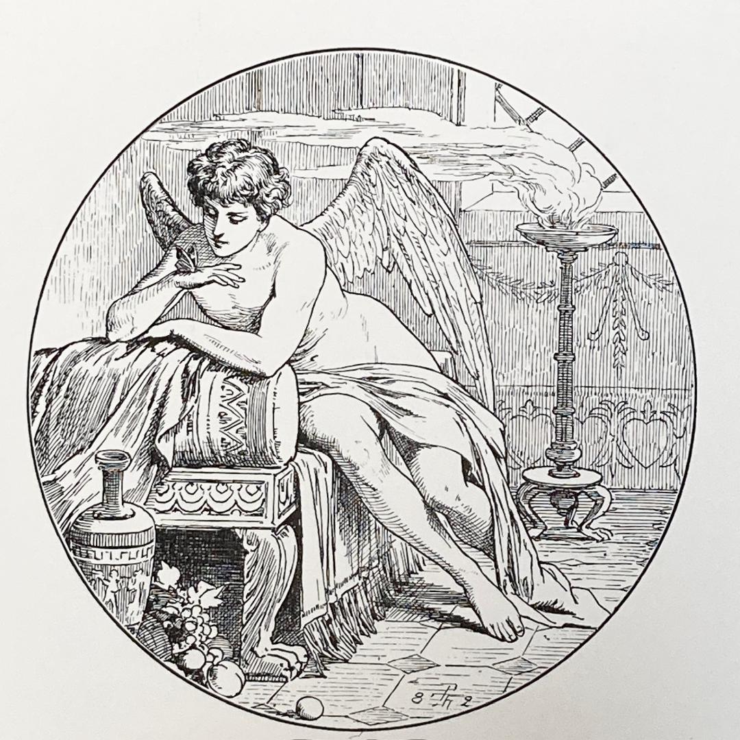 大判⭐️1882年 ポール・トゥマン 美しい挿絵『アモルとプシュケ』Psyche
