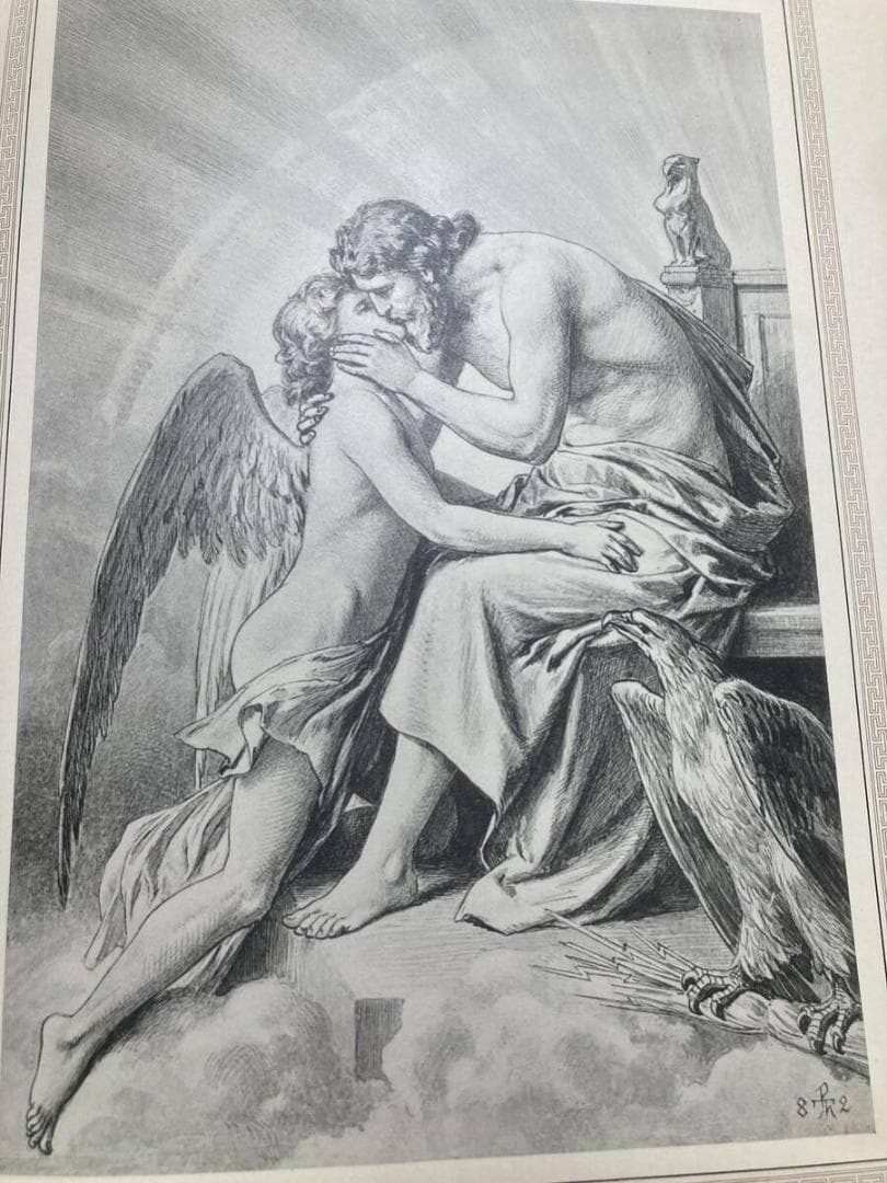 大判⭐️1882年 ポール・トゥマン 美しい挿絵『アモルとプシュケ』Psyche