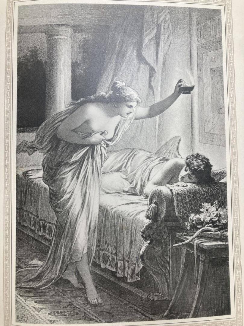 大判⭐️1882年 ポール・トゥマン 美しい挿絵『アモルとプシュケ』Psyche