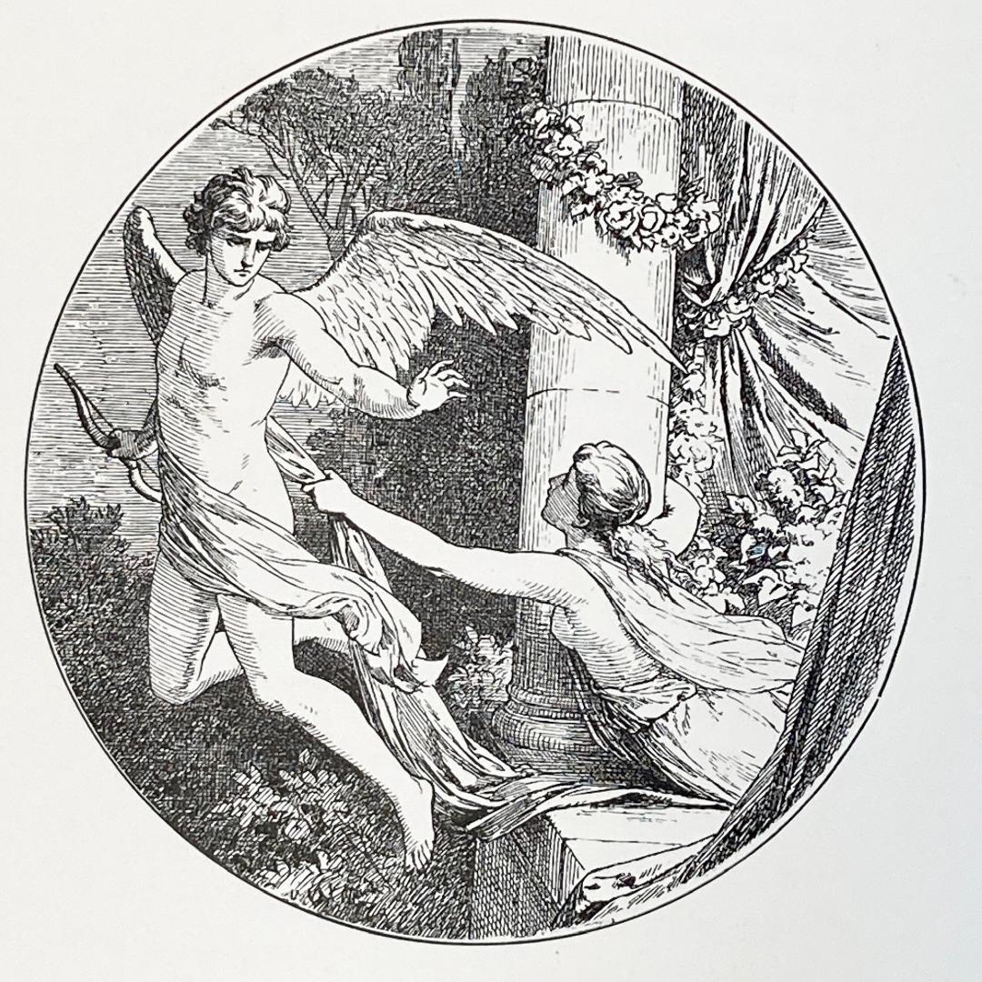 大判⭐️1882年 ポール・トゥマン 美しい挿絵『アモルとプシュケ』Psyche
